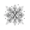 ampersand with snowflakes tattoo design idea