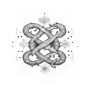 ampersand with snowflakes tattoo design idea