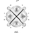 ampersand with snowflakes tattoo design idea