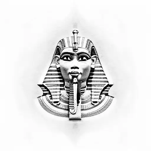 A majestic Egyptian pharaoh surrounded by hieroglyphics tattoo design idea
