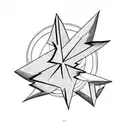 Lightning Bolt, Tree, compass tattoo design idea