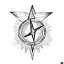 Lightning Bolt, Tree, compass tattoo design idea