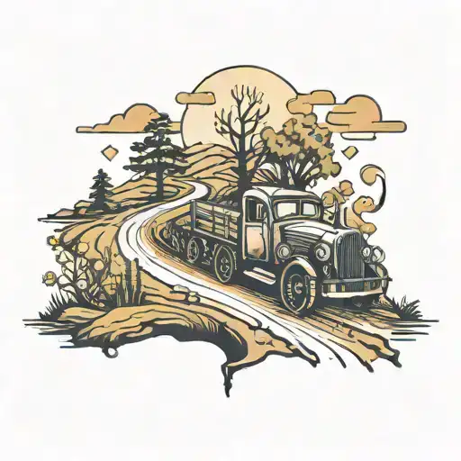 dirt road to nowhere  tattoo design idea