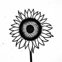 A sunflower with a letter K hidden between the stem and leaves. tattoo design idea