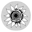 A sunflower with a letter K hidden between the stem and leaves. tattoo design idea