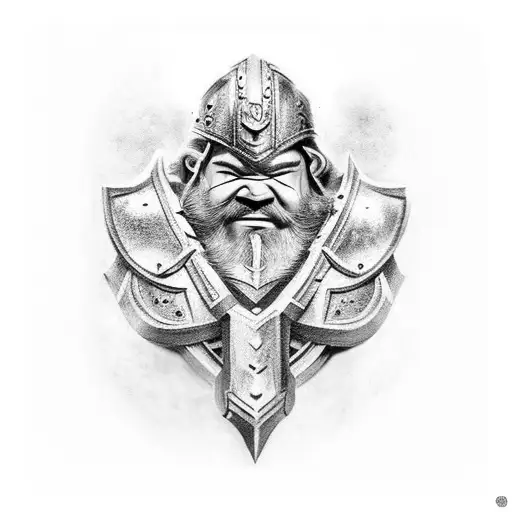 dwarven armor tattoo design idea