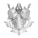 dwarven armor shoulder piece tattoo design idea