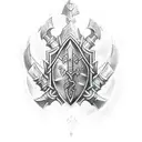 dwarven armor with pike family crest tattoo design idea