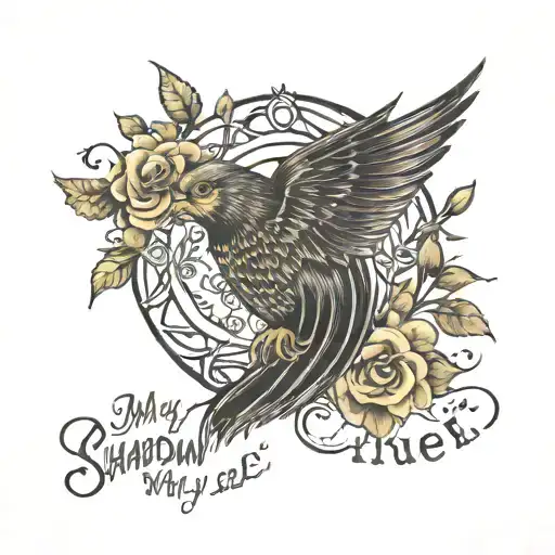 The words "In my Shadow, I find my true self" tattoo design idea