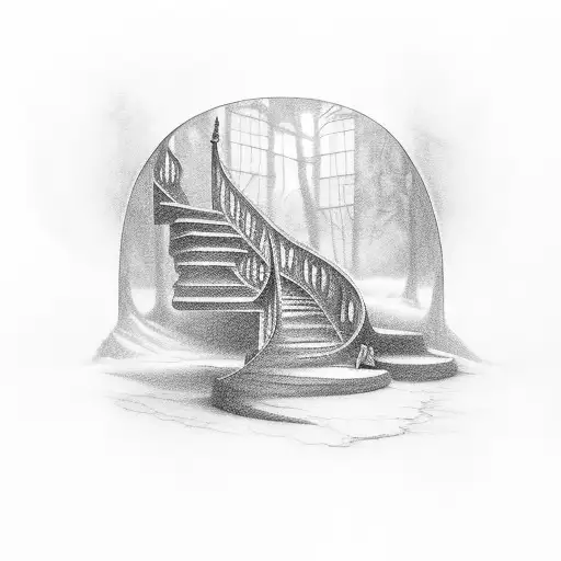 staircase to valhalla tattoo design idea