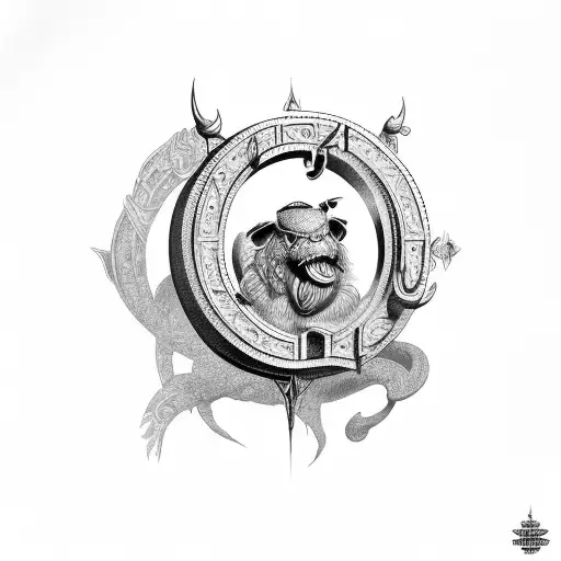 old English D with New Jersey influence tattoo design idea