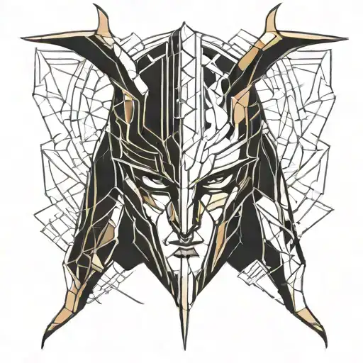 loki helmet tattoo design idea
