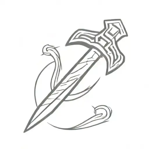 thor hammer Mjolnir tattoo design idea