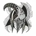 loki helmet tattoo design idea