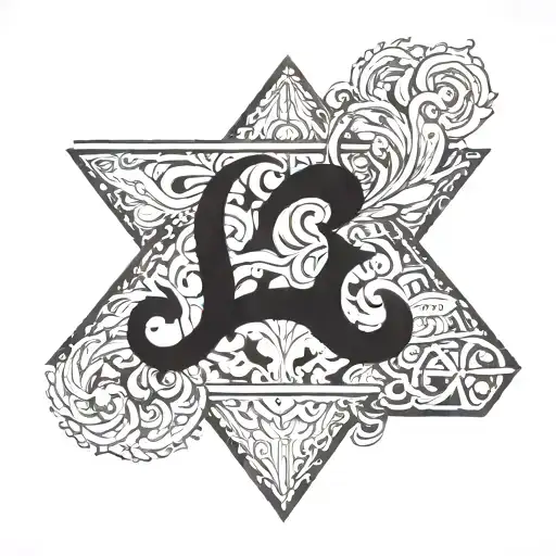 Capital "S" inside of a diamond, paisley background, "Shelby" inside center of "S" tattoo design idea