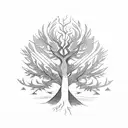 Phoenix tree tribal tattoo design idea