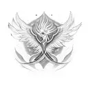 Phoenix tree tribal tattoo design idea