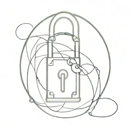 ubi tu with padlock tattoo design idea