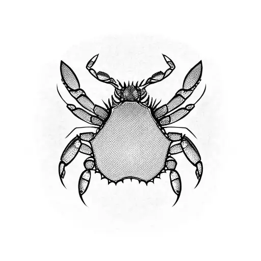 crab in neo tribal tattoo design idea