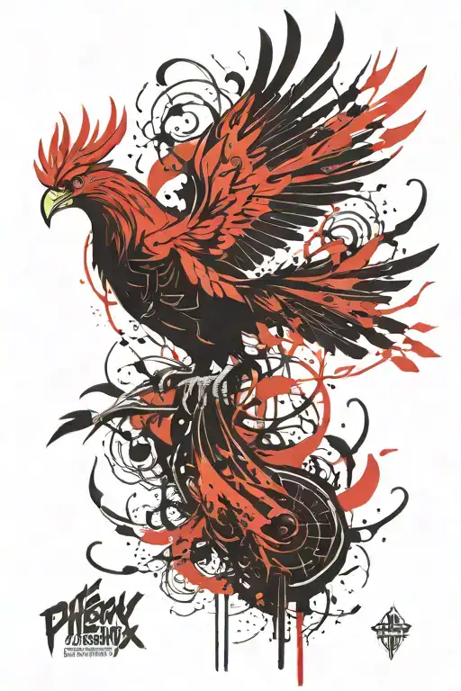 Pheonix rising from a Venetian Mask tattoo design idea