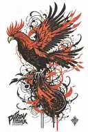 Pheonix rising from a Venetian Mask tattoo design idea