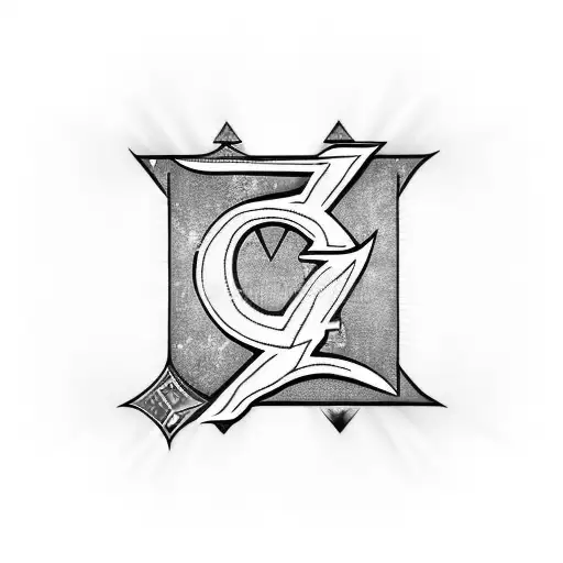 Ankh symbol with letters A and Z tattoo design idea