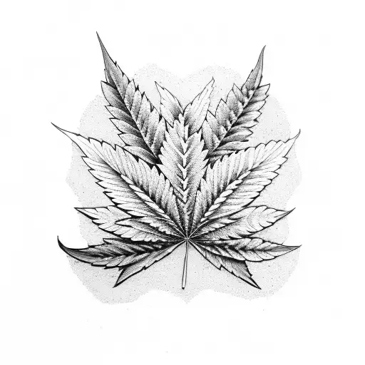 Feuilles de cannabis  tattoo design idea