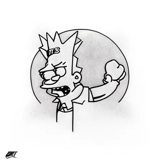 Bart simpson avec des Nike tn tattoo design idea