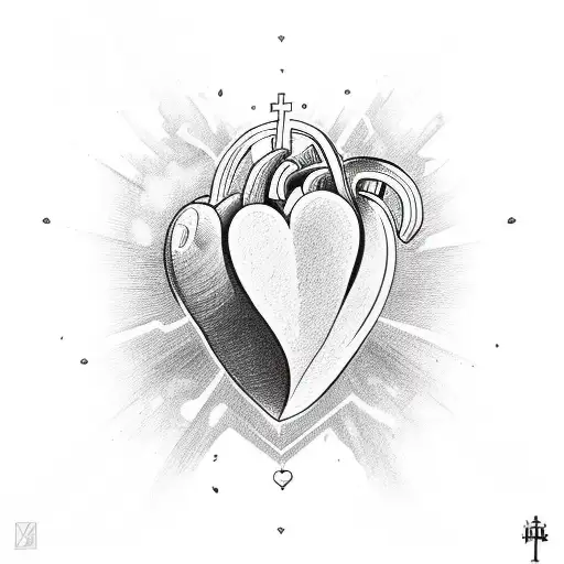 heart, rainbow, Three symbols of the religions  tattoo design idea