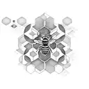 bee honey hive tattoo design idea