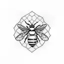 bee honey hive tattoo design idea