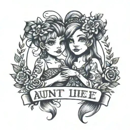 an aunt and niece are best friends tattoo design idea
