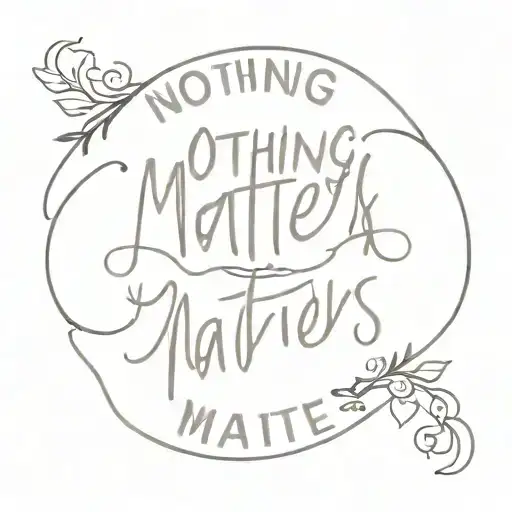 nothing matters typography tattoo design featuring tattoo design idea