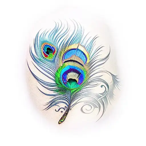 Peacock feather on fire  tattoo design idea