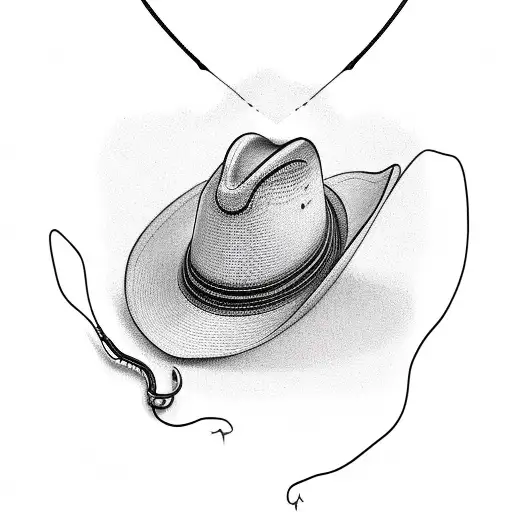 Sketch Cowboy Hat (frontal) Through Which A Tattoo Idea