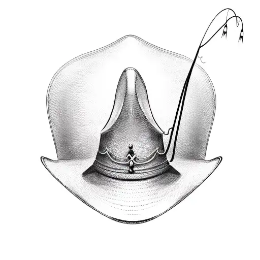 Sketch Cowboy Hat (frontal) Through Which A Tattoo Idea