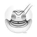 Cowboy hat (frontal) through which a fishing hook with the fishing line passes through the brim of the hat tattoo design idea