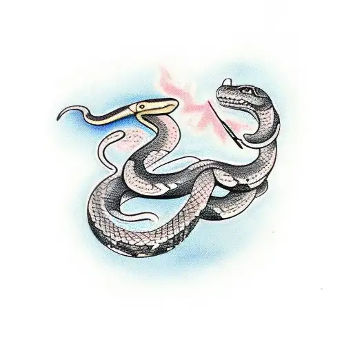 snake and dagger tattoo tattoo design idea