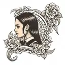 Wednesday Addams tattoo design idea