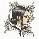 Wednesday Addams tattoo design idea