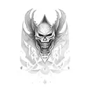 evil face dark  tattoo design idea