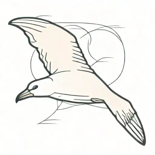 super tiny albatross bird that flying tattoo design idea