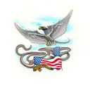 snake eagle  tattoo design idea