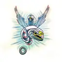 snake eagle  tattoo design idea