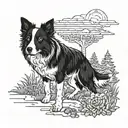 A 16-year-old boy with his border collie dog tattoo design idea