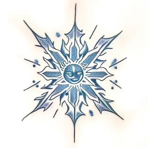 A snowflake and a sun tattoo design idea