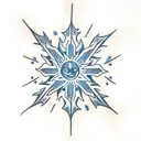 A snowflake and a sun tattoo design idea