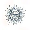 A snowflake and a sun tattoo design idea