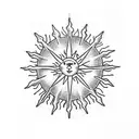 A snowflake and a sun tattoo design idea