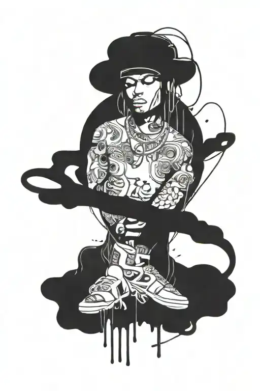 90s rap music tattoo design idea